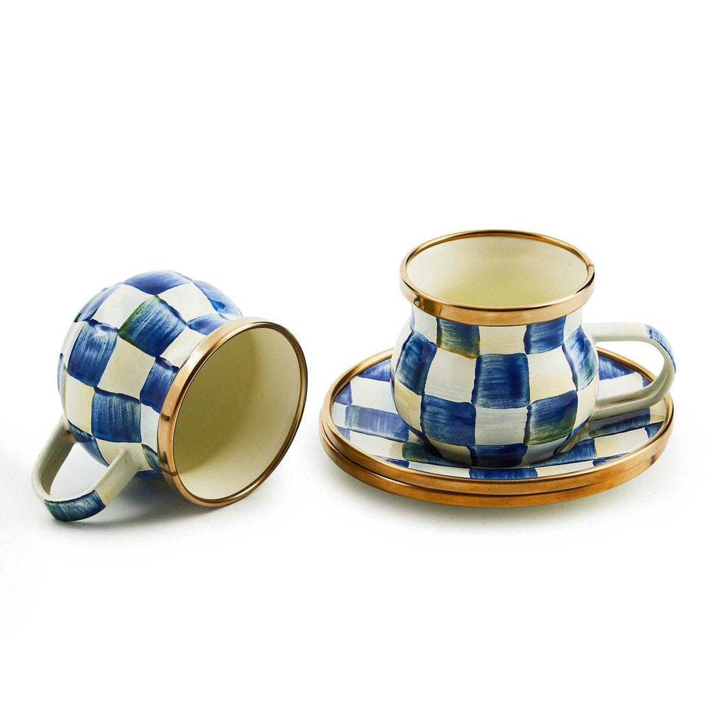 Royal Check Espresso Cup & Saucer Set
