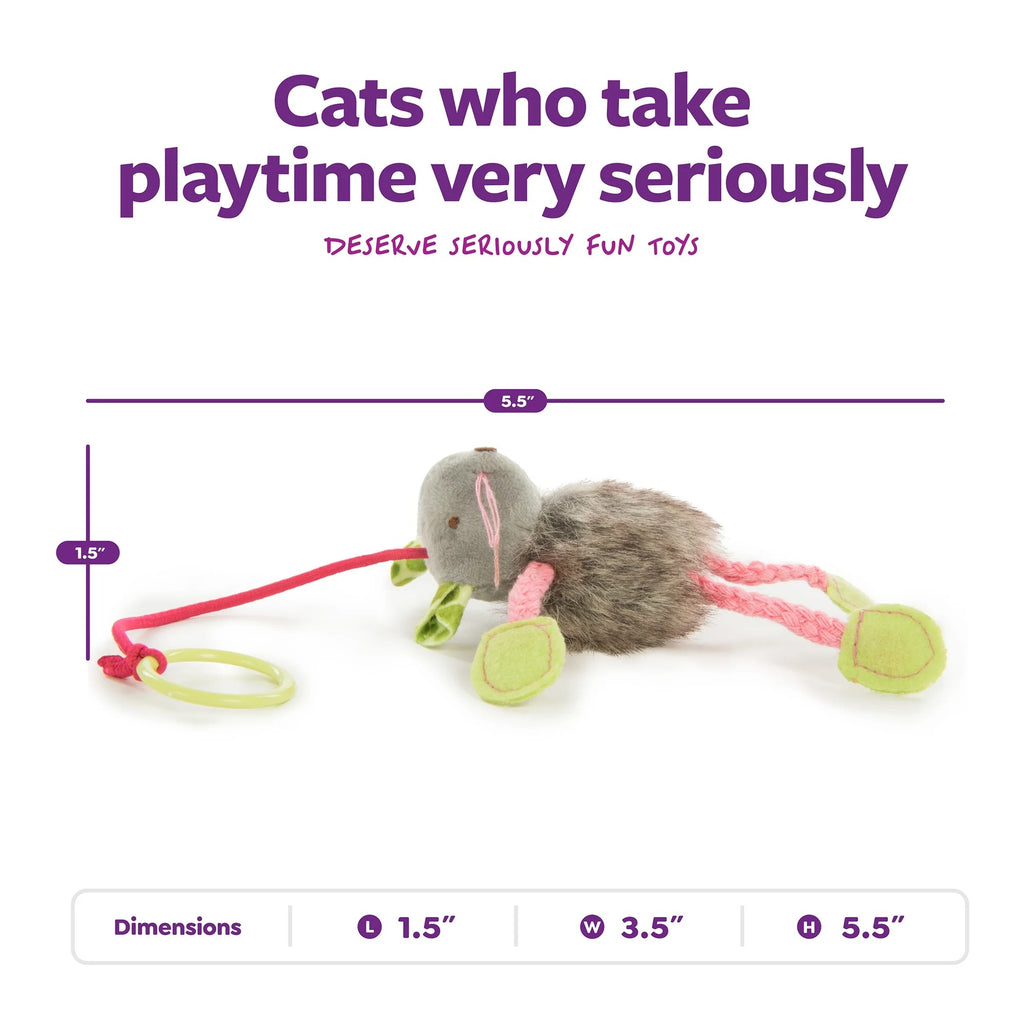 Interactive Bungee Cat Toy with Bouncy Plush Mouse Elastic Teaser for Indoor Exercise and Hunting Instincts