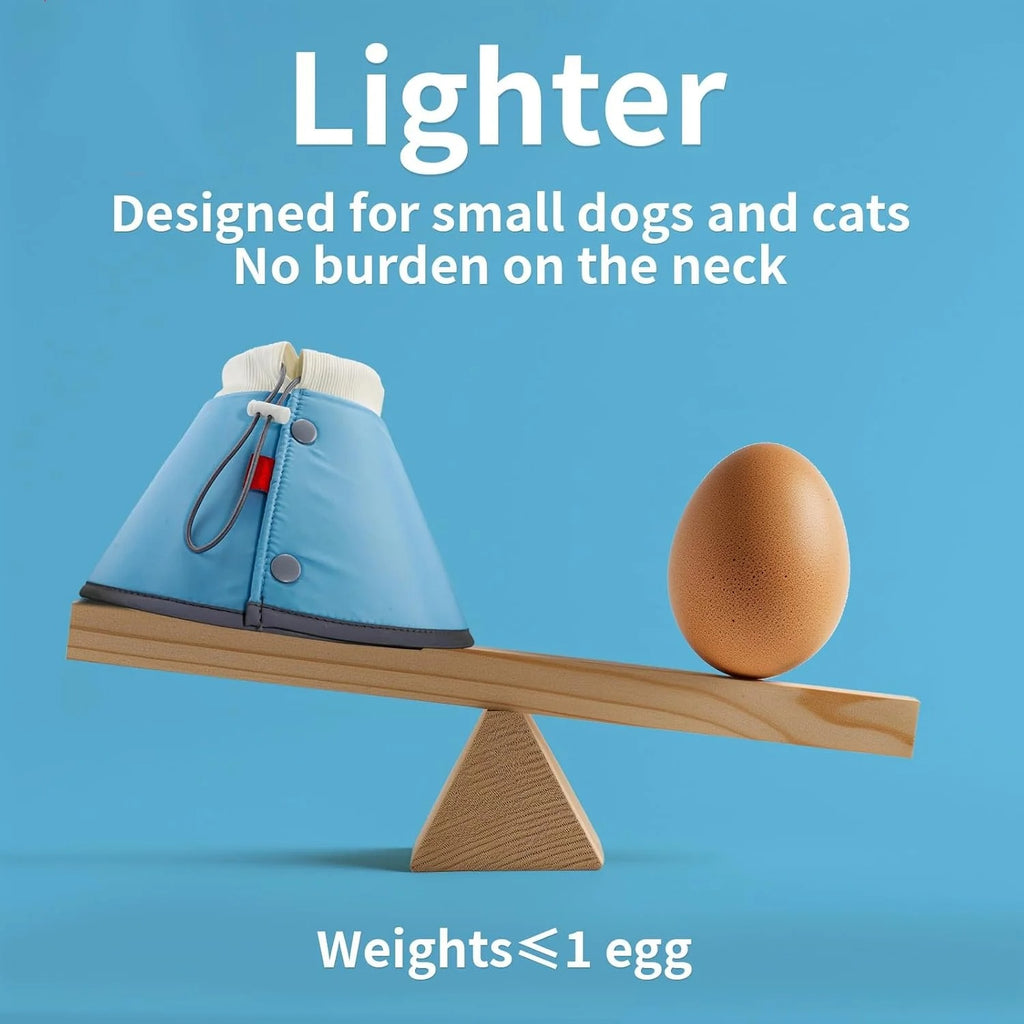 Adjustable Soft Dog & Cat Recovery Collar, Post-Surgery E-Collar for Small Pets, Anti-Lick Biting Healing Cone in Blue, Comfortable Pet Protective Collar