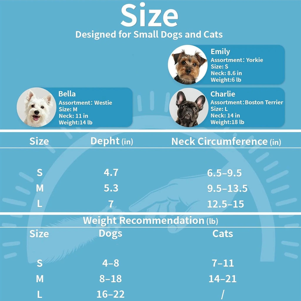 Adjustable Soft Dog & Cat Recovery Collar, Post-Surgery E-Collar for Small Pets, Anti-Lick Biting Healing Cone in Blue, Comfortable Pet Protective Collar