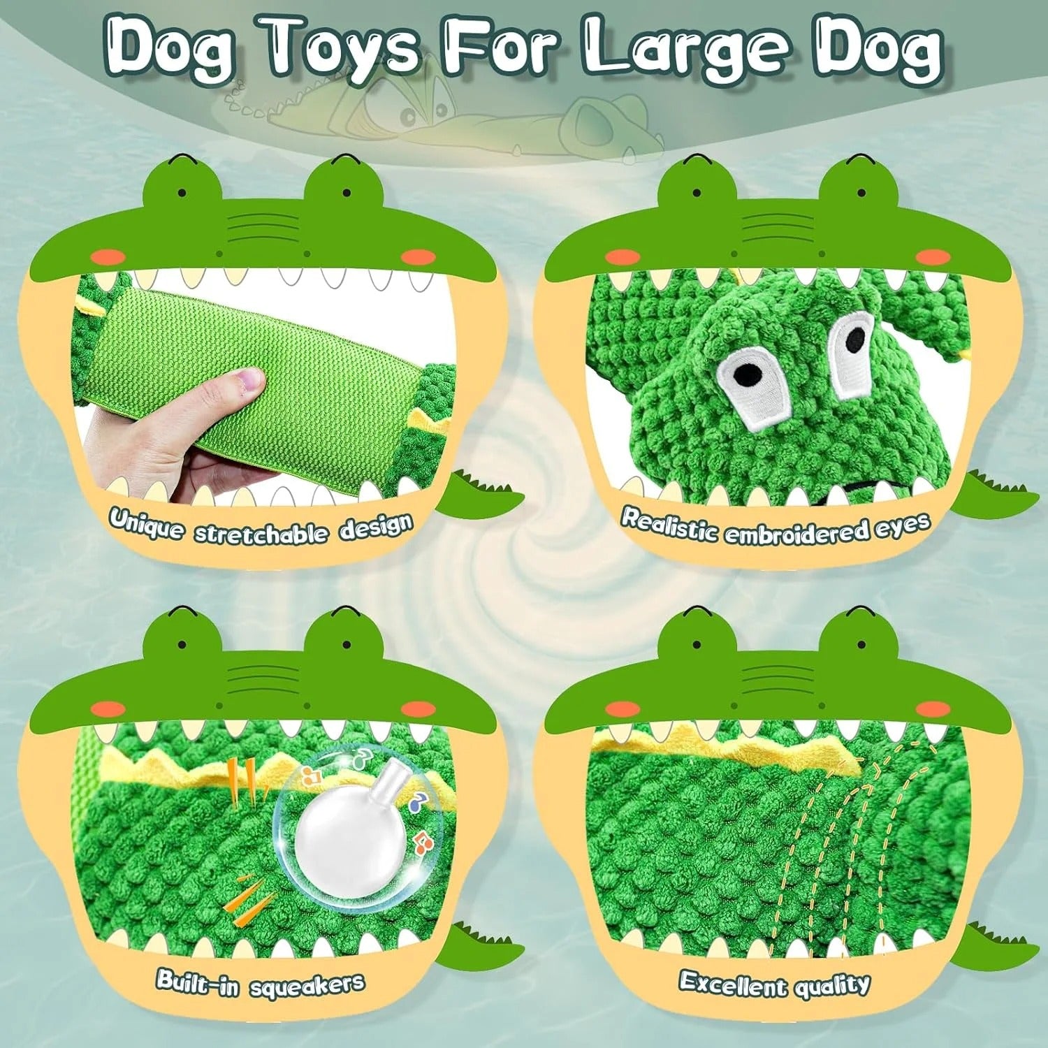 Durable Interactive Dog Chew Toy for Aggressive Chewers, Squeaky Tug of War Plush Toy for Small, Medium, and Large Dogs, Tough Pet Chew Toy for Dental Health