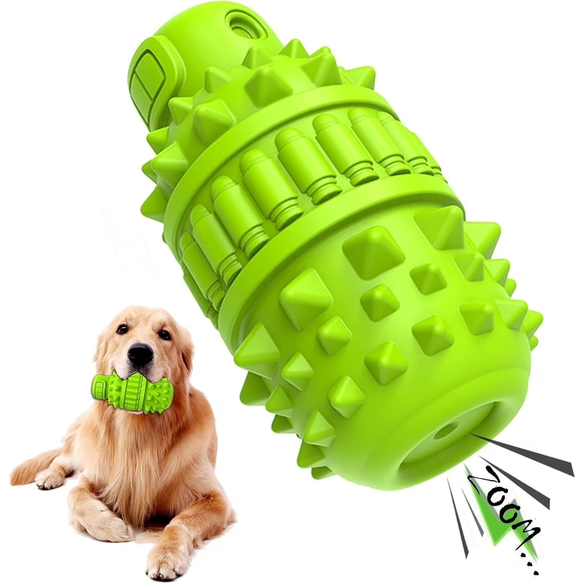 Durable Squeaky Dog Chew Toy for Aggressive Chewers, Tough Natural Rubber Interactive Chew Toy for Large and Medium Dogs, Teeth Grinding & Mental Stimulation