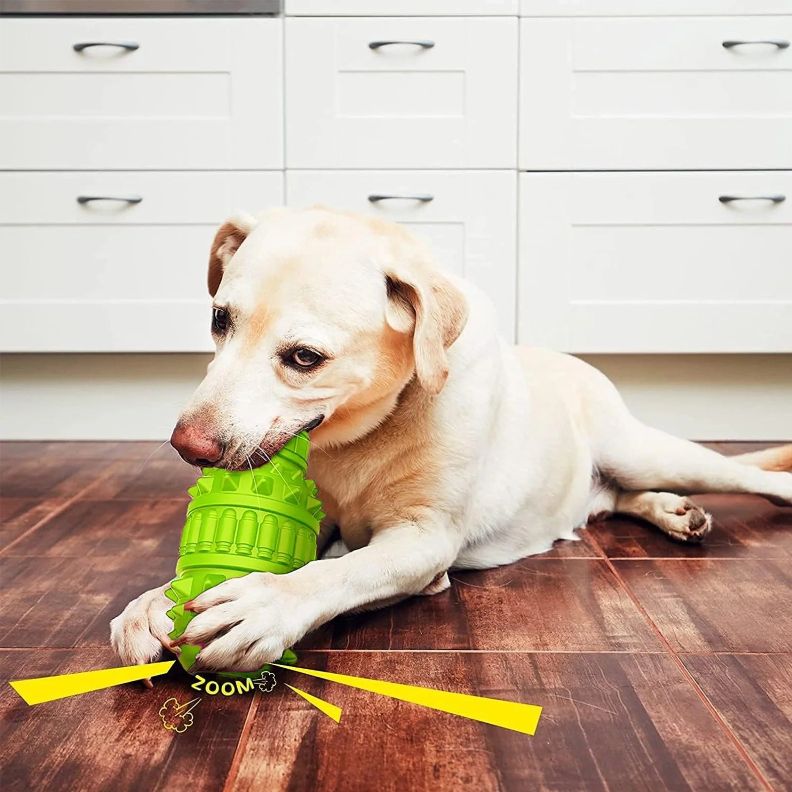 Durable Squeaky Dog Chew Toy for Aggressive Chewers, Tough Natural Rubber Interactive Chew Toy for Large and Medium Dogs, Teeth Grinding & Mental Stimulation