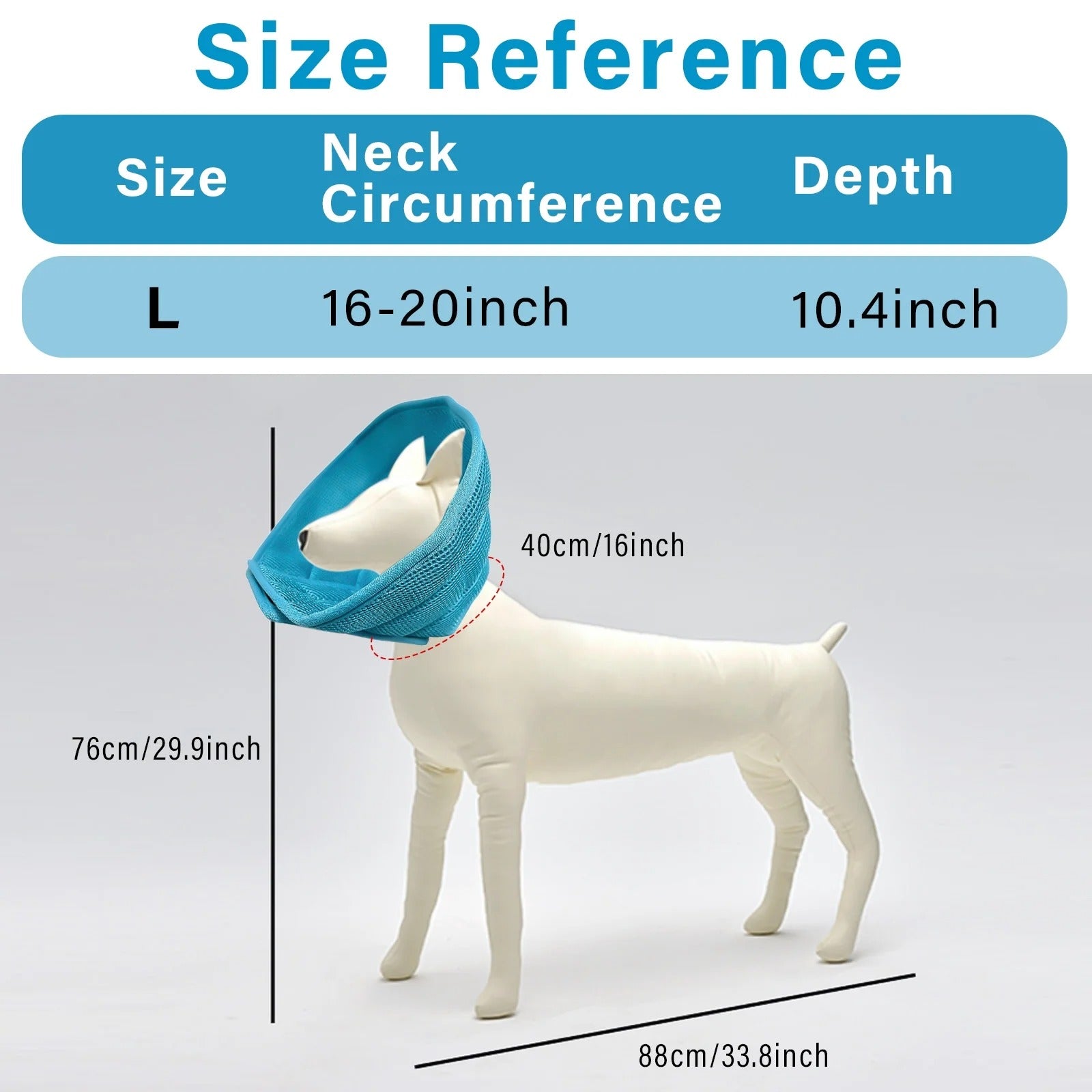 Soft Dog Recovery Cone for Large Dogs and Cats, Adjustable Pet Surgery Cone Collar, Comfortable E-Collar Prevents Licking, Scratching and Biting Wounds Post-Operation