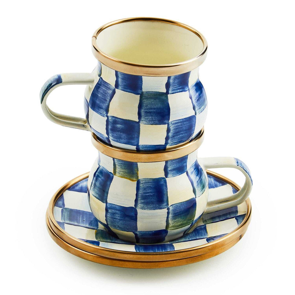 Royal Check Espresso Cup & Saucer Set
