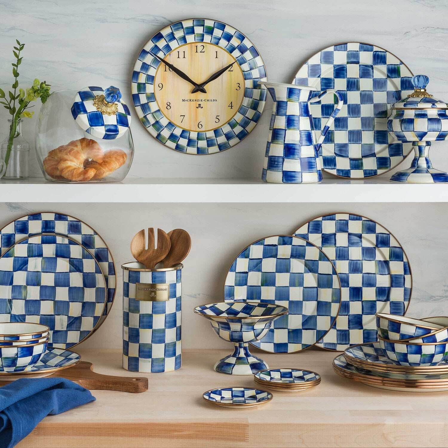 Royal Check Enamel Compote - Small