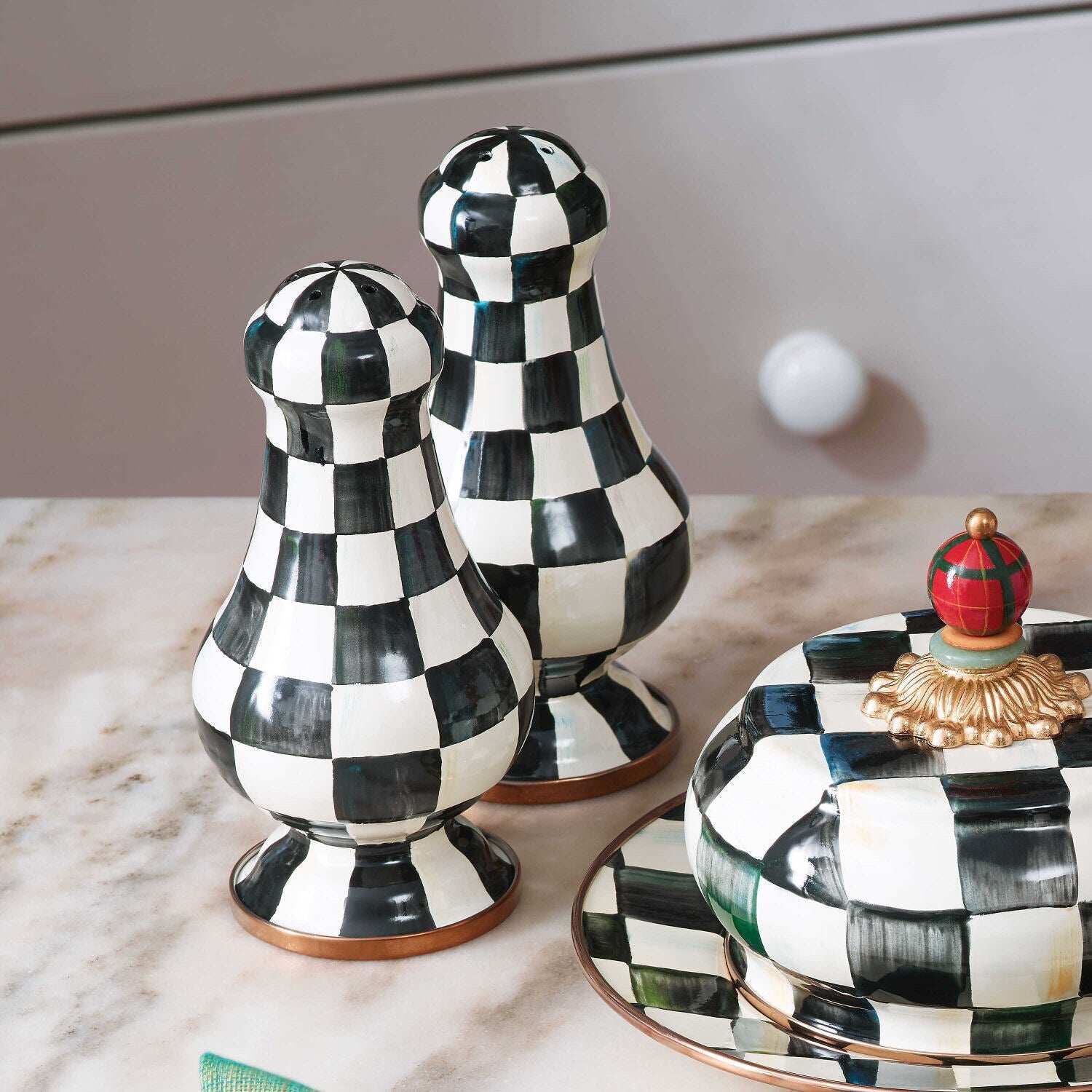 Courtly Check Large Salt & Pepper Shakers