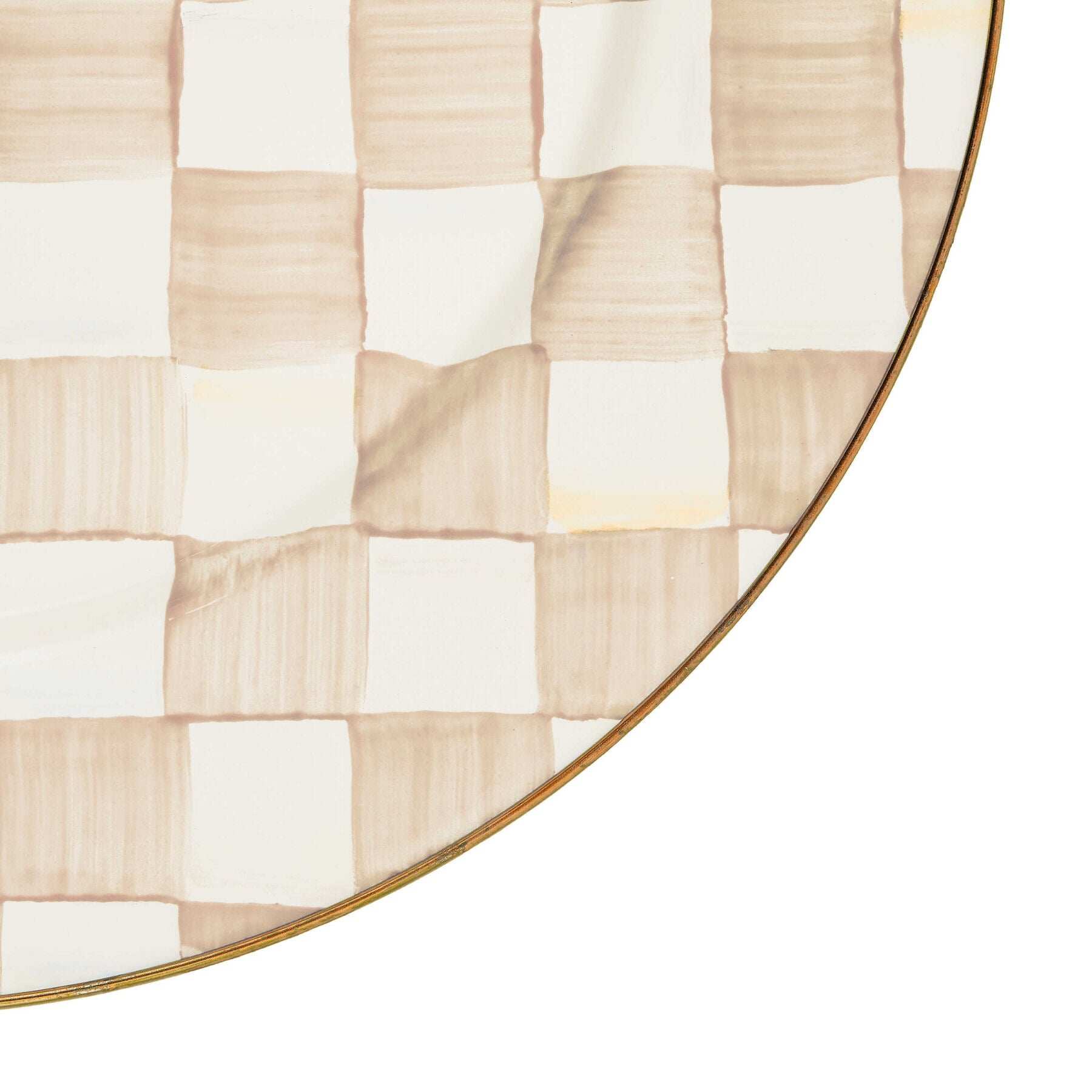 Mocha Check Charger/Plate