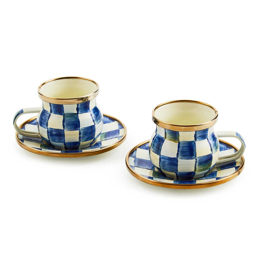 Royal Check Espresso Cup & Saucer Set