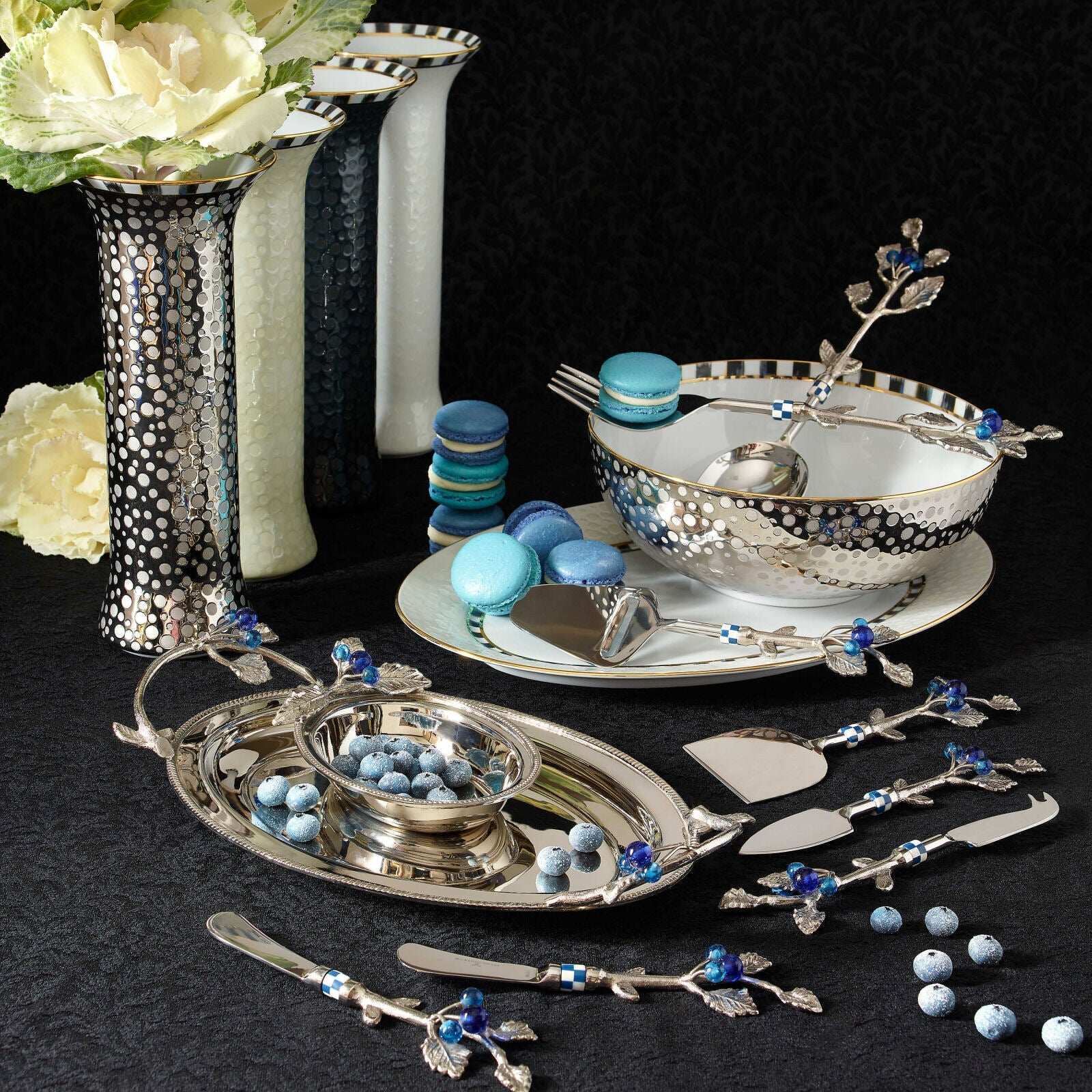 Luxury SoHo Serving Bowl by Mackenzie-Childs - Platinum