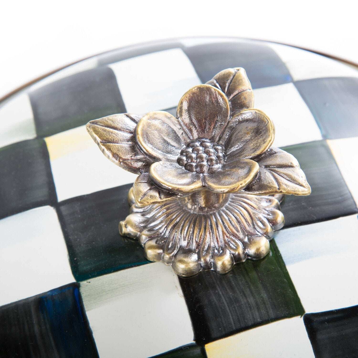 Mackenzie-Childs Courtly Check Enamel 7 Qt. Stockpot